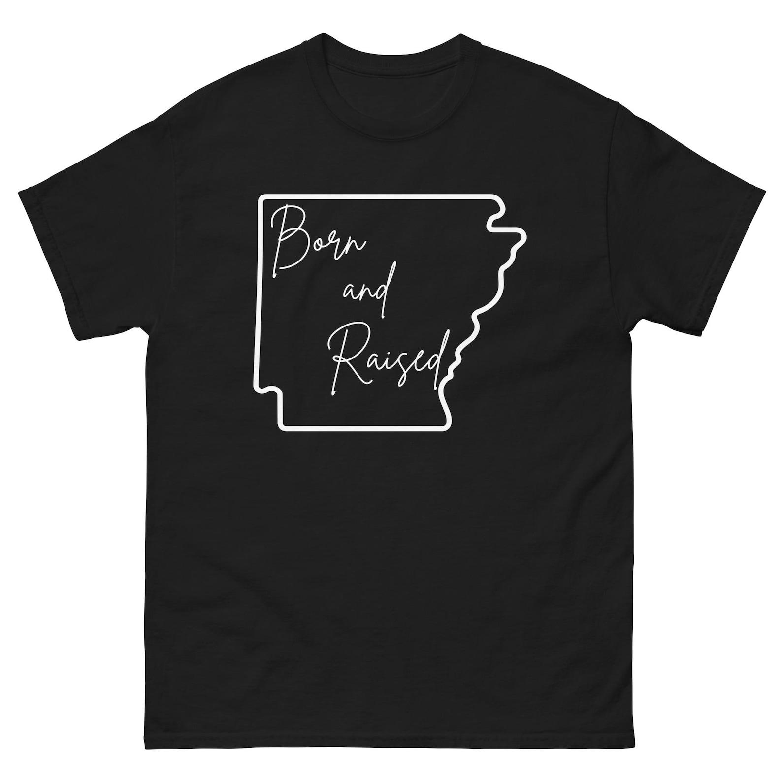Proudly Arkansas: Born & Raised Unisex T-Shirt - Show Off Your Heritage! (White) 4XL