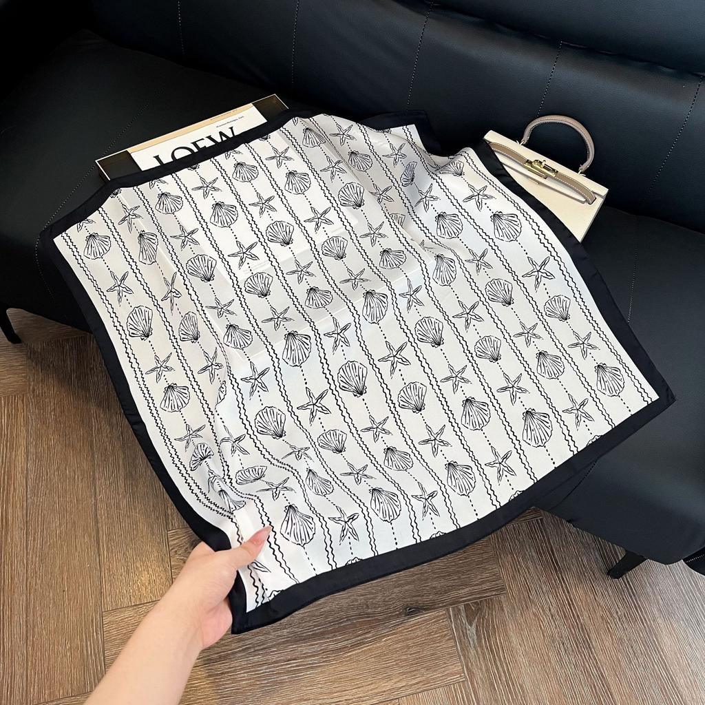 New artificial silk shell marine silk scarf 71cm square scarf professional scarf shawl scarf