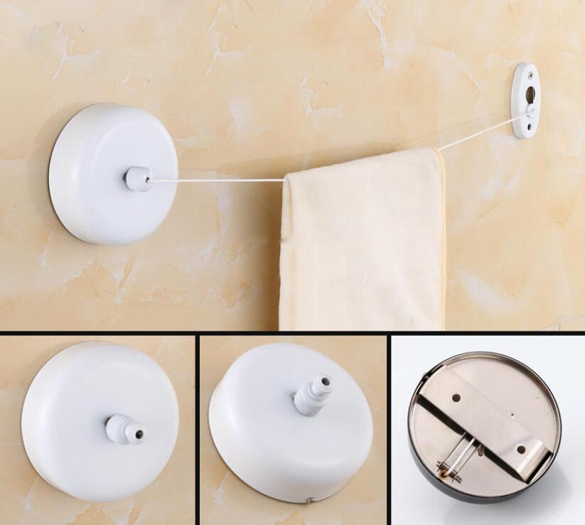 Einziehbare Wäscheleine für den Innenbereich Edelstahl Quadratisch/Rund Wäscheleine für den Außenbereich Wäschetrockner mit 2,8 M Nylon-Wäscheleine