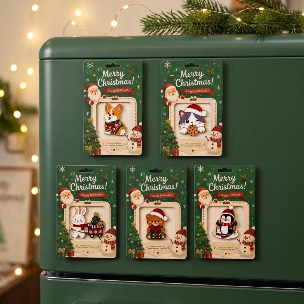 Penguin Home Decoration Bear Animal Magnetic Sticker Festival Puppy Refrigerator Magnets Office