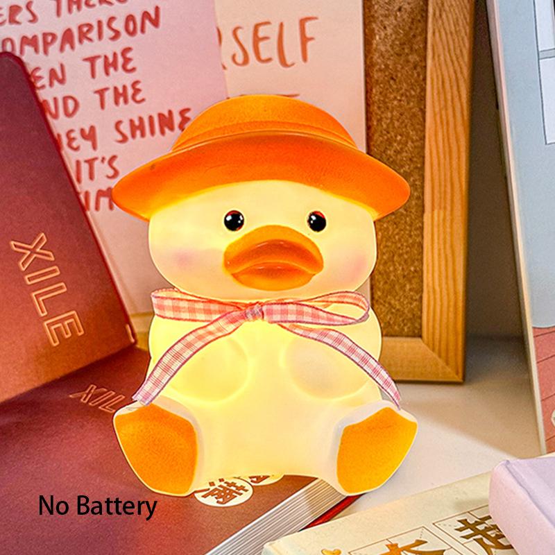 

Night Lamp Warm Light Cartoon Cute Little Yellow Duck Shaped Powered Battery оранжевый