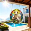 1 Set/83 Teile 18,8 cm Acryl-Puzzle Acryl-Puzzle Sonnenfänger, Schaf- und Blumenmuster Sonnenfänger-Puzzle, Fensteraufhängung Heim- und Gartendekoration, D