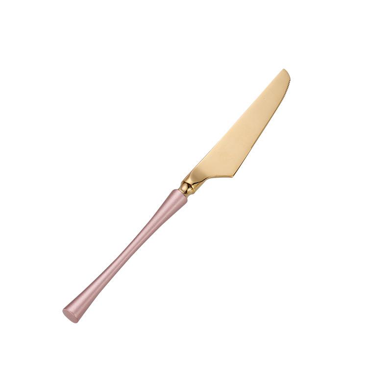 Stainless Steel Small Waist Cutlery Set: Steak Knife, Fork, Dessert Spoon, Mirror Finish.