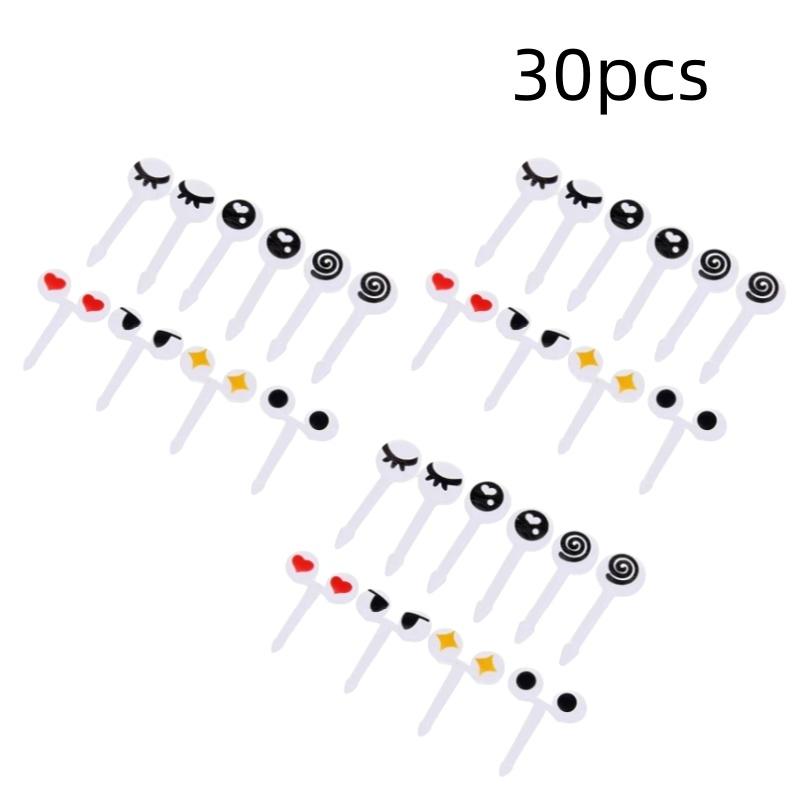 Plastic Fruit Toothpick Lovely Eye Cartoon Forks Bento Decorative Tableware Food Picks Fish Fork Dessert