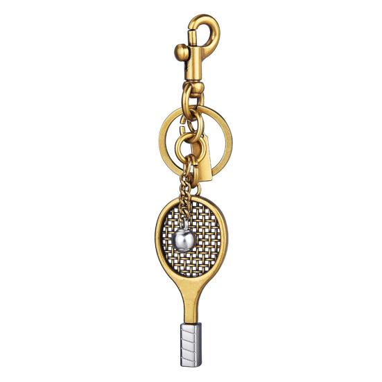 

Keychain Pendant Sports Style Mini Racket Tennis Ball Design Key Chain Lightweight Bag Pendant Car Accessory 1pc