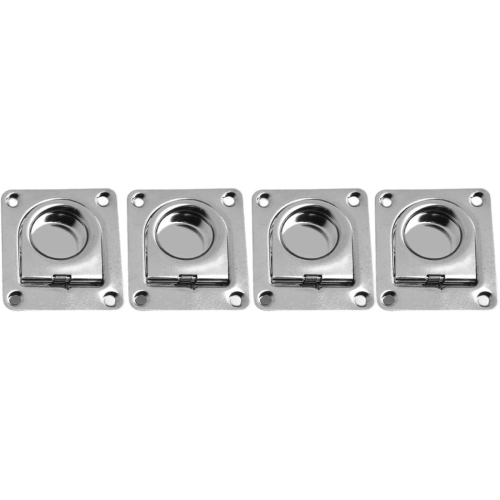 4Pcs Stainless Steel Flush Mount D-Rings,Heavy Duty Floor Mount Tie Down Anchors For Boats Trailers Trucks,56x66mm Load Capacity