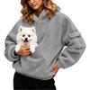 Felpa Casual da Donna in Flanella con Tasca per Animali, Manica Lunga, Pullover