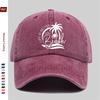 Pc Vintage Beach Vacation Print Baseball Cap Sweet Vacation Style Decorative Papa Hat Trucker Sun Hat Washed Buckle Strap Ad