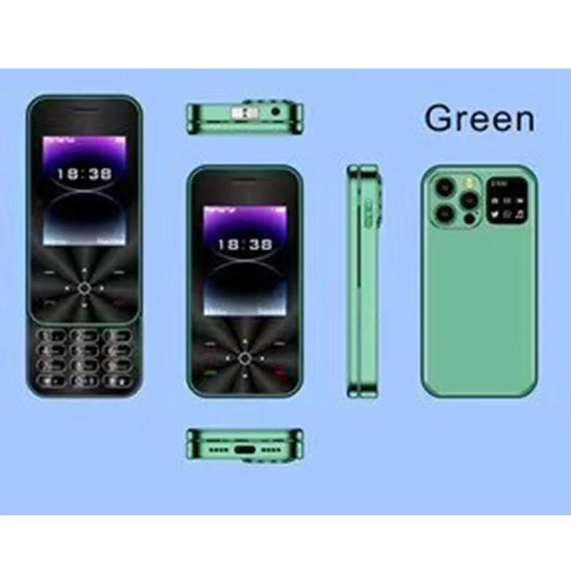 

Мобильный телефон-слайдер с чехлом 2,4 дюйма, 2G GSM, две SIM-карты, MP3, MP4, камера, волшебный голос, фонарик, быстрый набор, FM, мини-телефон для леди зелёный
