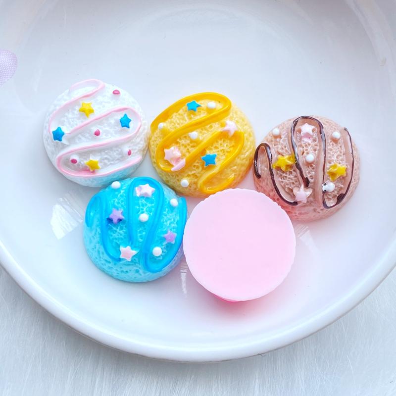 10Pcs/Lot New Resin Mixed Mini Cartoon Cake Flat Back Scrapbooking Hair Bow Center Embellishments DIY Accessories W65
