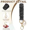 [uxcell] 2-Piece Keychain Wristlet, Elastic Lanyard Bracelet Scrunchie Keychain, Elastic Wristlet Car Keychain with Detachable Ring and Buckle, for