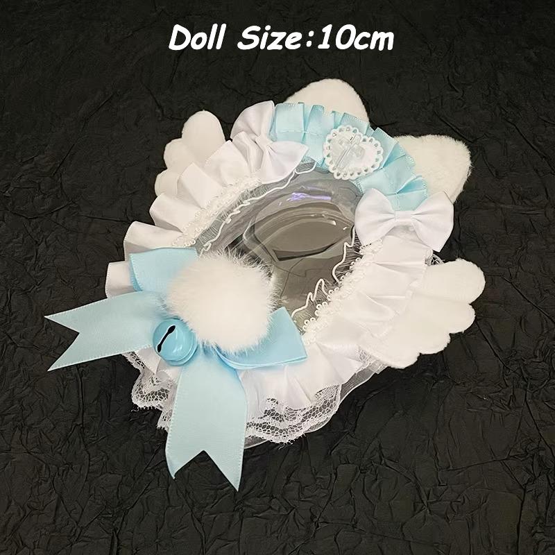 Original Lace Itabag Kawaii Mini 10cm Doll Storage Bag Transparent Handmade Bag Anime Doll Protective Case with Wings Decoration