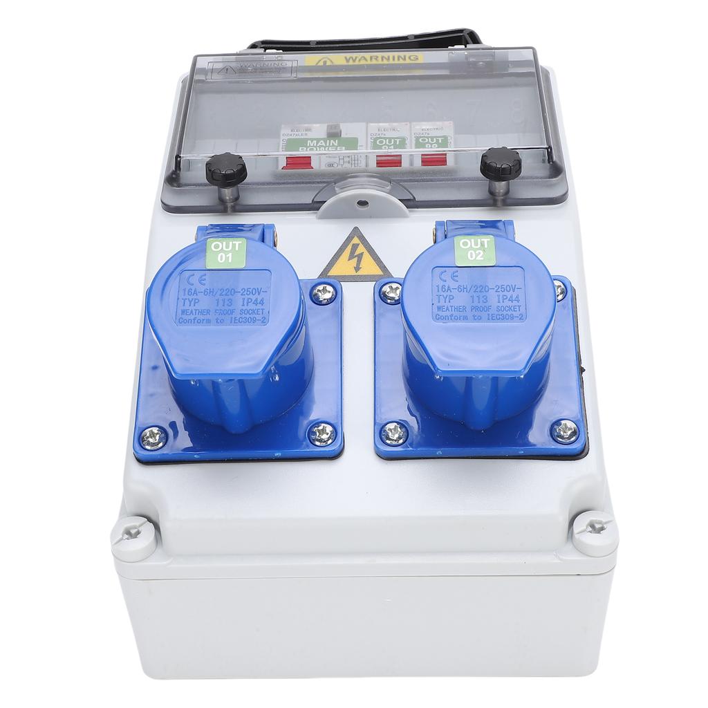 Waterproof Socket Box, Industrial Socket Box, Portable Socket Distribution Box with Buckle Hinge Design for Factory, Workshop, Construction Site