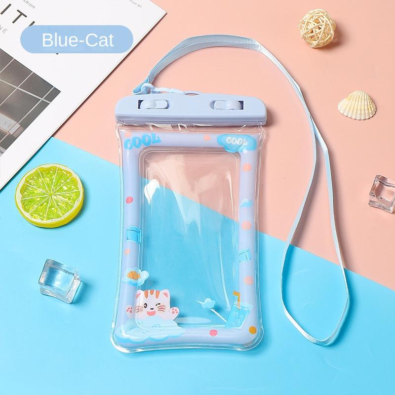 Large Cartoon Mobile Phone Waterproof Bag Touchscreen Swimming Diving Cover Rider Takeaway Rainproof Case Sealed Bag with Airbag