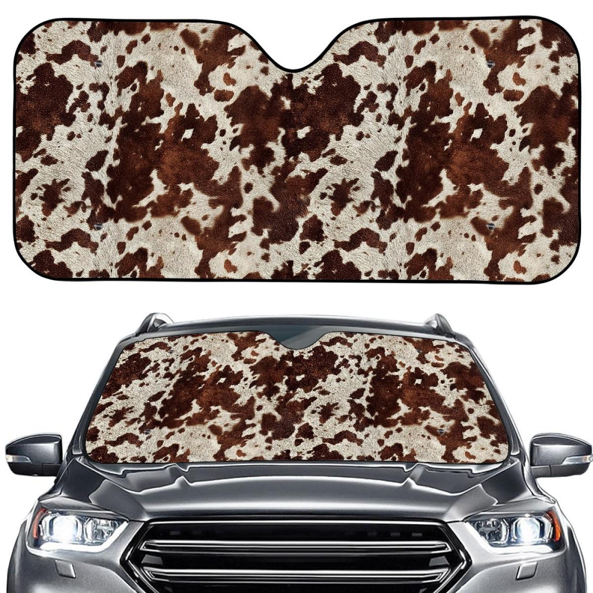 Universal Milk Pattern Car Windshield Sunshade Cover One Size