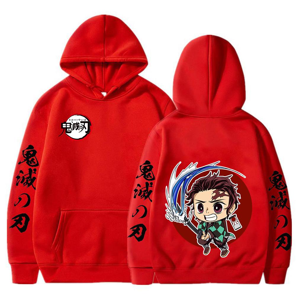 Anime Demon Slayer Kamado Tanjirou Cute Print Hooded Men Women Casual Hoodies Kimetsu No Yaiba Sweatshirt Harajuku Streetwear