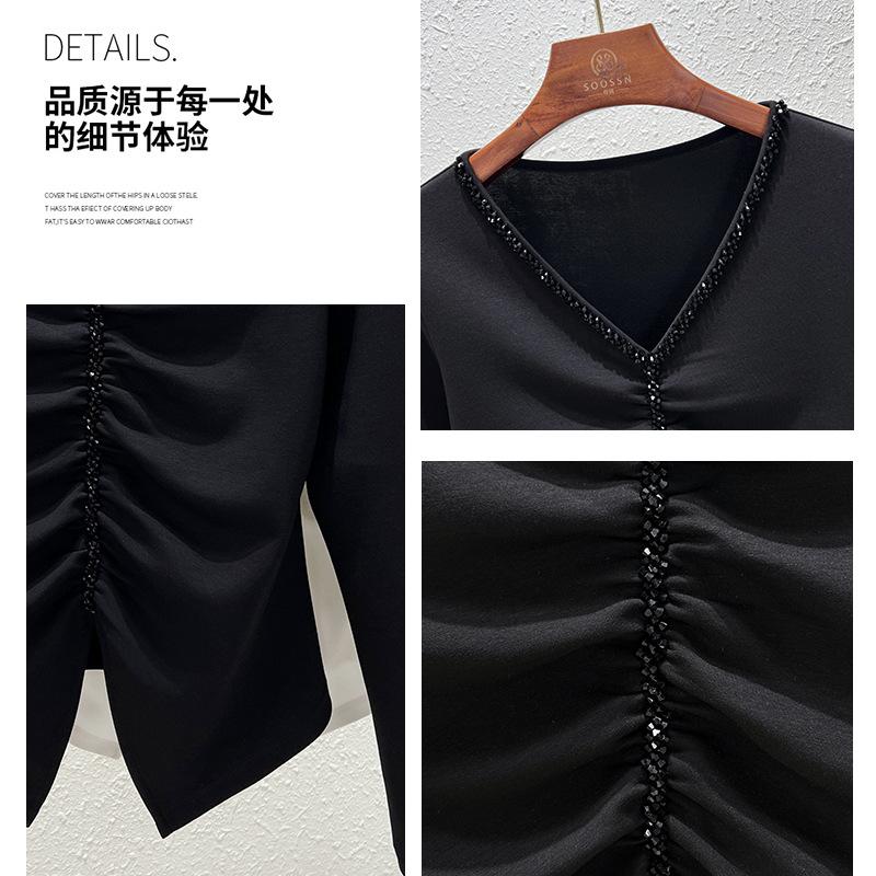 Autumn New Top with Bottoming Shirt Inside, Pleated Shirt with Long Sleeves Outside