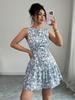 European American Retro Floral Camisole Short Dress: Sleeveless Vacation Style