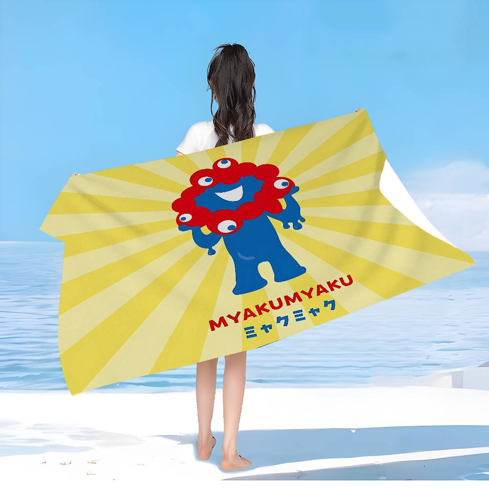 Cartoon M-Myaku-Myaku Anime Beach Swimming Towel Soft Absorbent Washcloth Children's Gifts For Kids Travel Camping Gym