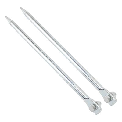 2 Pcs Portable Ground Rod Copper Plated Iron Threaded Connection Grounding Pin for Electric Fences Antennas Satellite Dishes 12x300mm