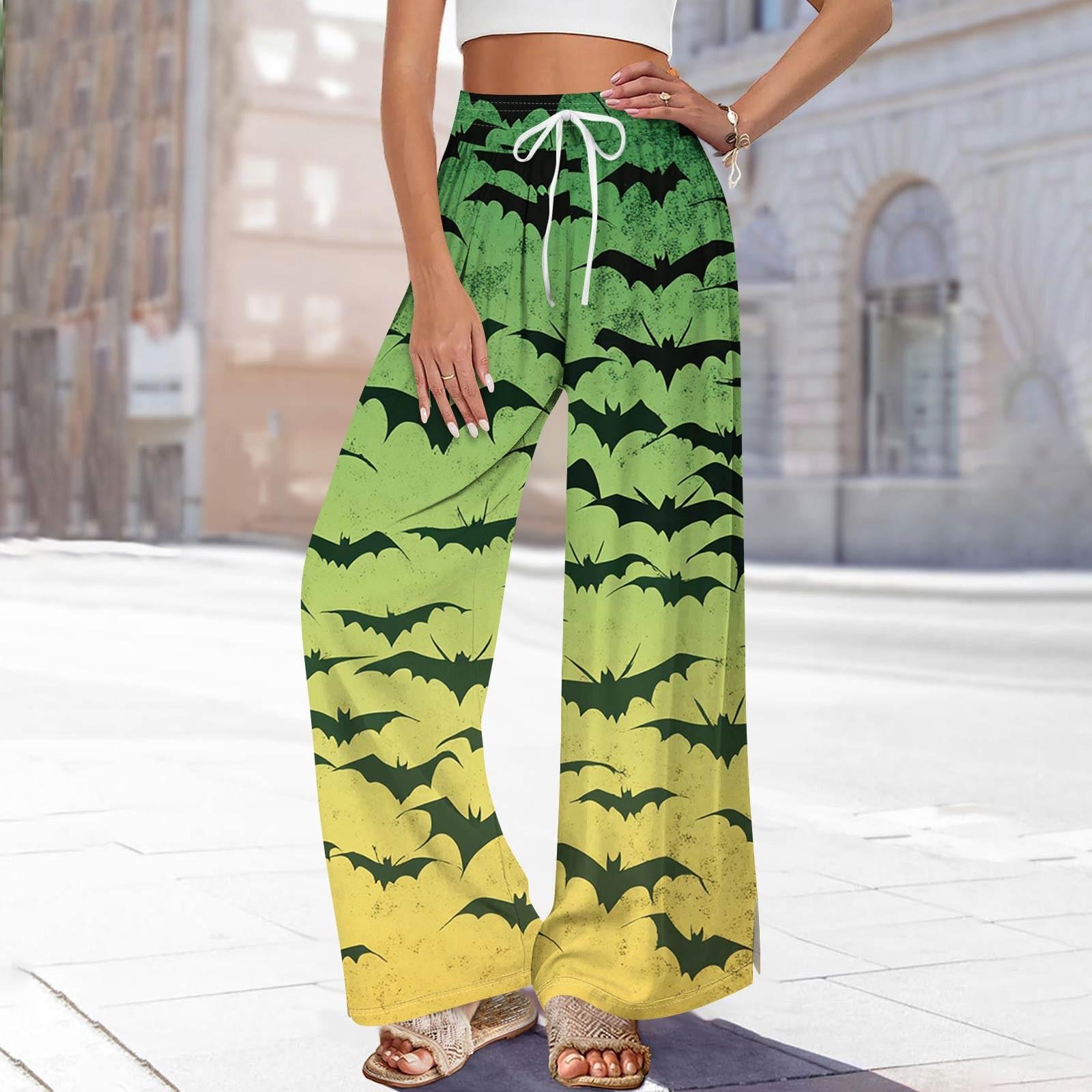 

Женские брюки с принтом и широкими штанинами, с карманами, с высокой талией, на кулиске, свободные, повседневные L