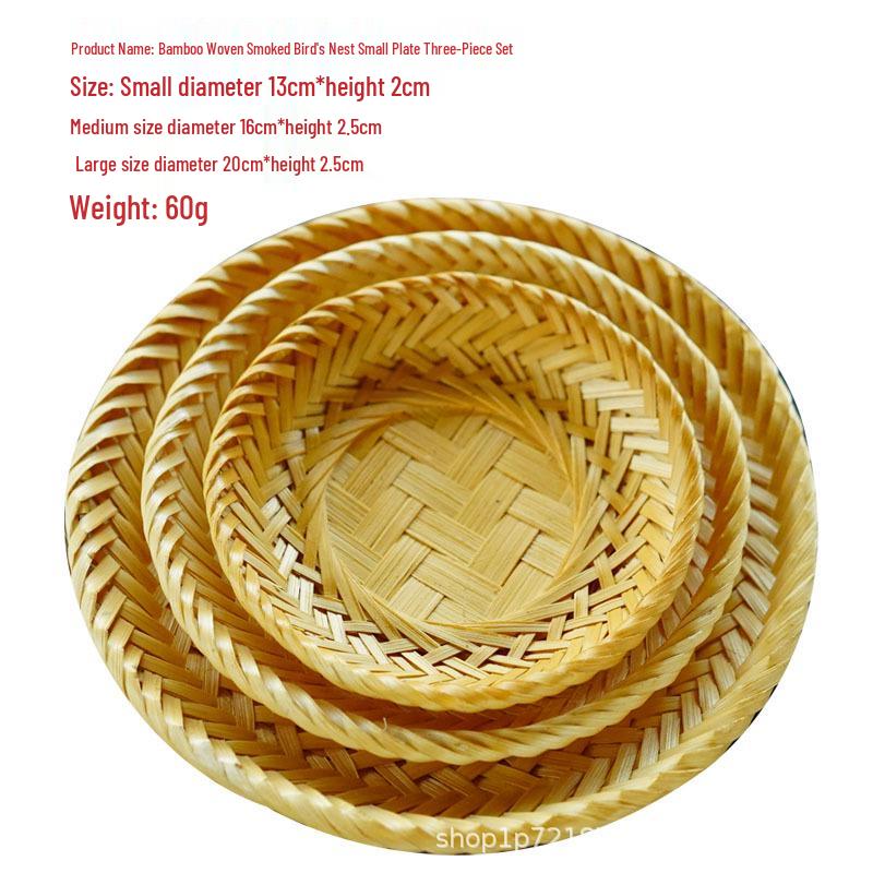 Handwoven Bamboo Pastry and Fruit Tray - Chinese Ancient Style