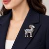 Beautiful Goat Enamel Brooch Elegant Rhinestone Brooch Trendy Animal Pin  Unisex
