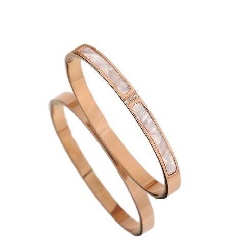 Titanium Steel Bracelet Women's High-end Zircon Couple Bracelet Light Luxury Ring Bracelet Ring Hand Jewelry New Style