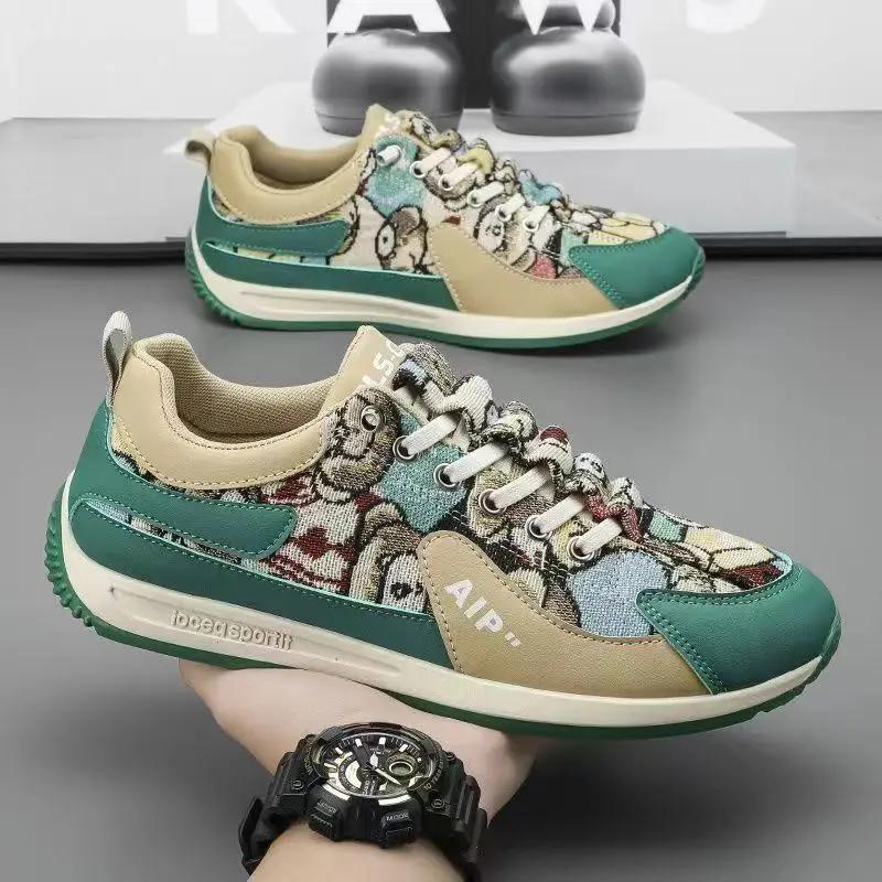 Men Sneakers Fashion Breathable Mesh Thick Sole Sports Casual Board Shoes Mens Slip-on Anti-Slip Running Shoes Zapatillas Hombre