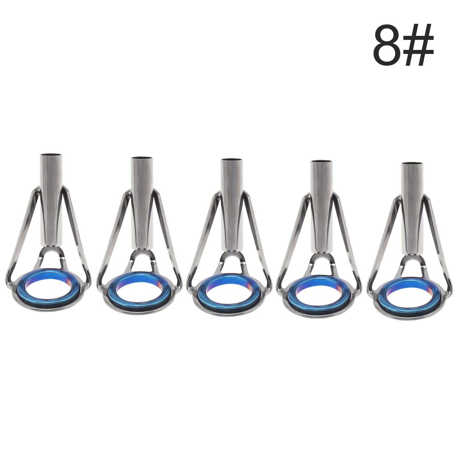 

5 шт./лот, кольцо-направляющие для кончиков рыбы из нержавеющей стали, 2/4/6/8 # комплект для ремонта петель для удочки 8#