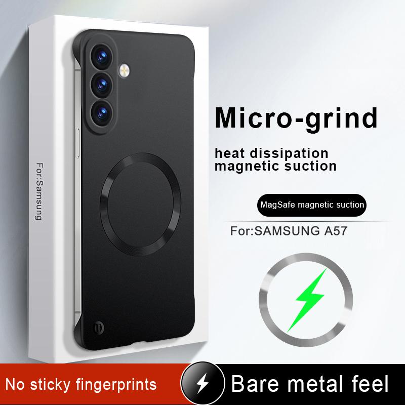 Frameless for Magsafe Phone Case for Samsung Galaxy S26 Ultra S25 Edge S24 FE S23 S22 Plus A57 A37 A17 A56 Magnetic Hard Cover