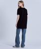 BASIC HOUSE Women'S Cotton Single Layered Long Short Sleeve T-Shirt Black Lats0216