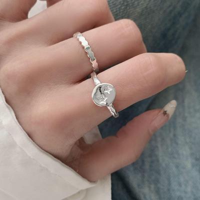 Geometrisk Minimalistisk Åpen Ring for Kvinner