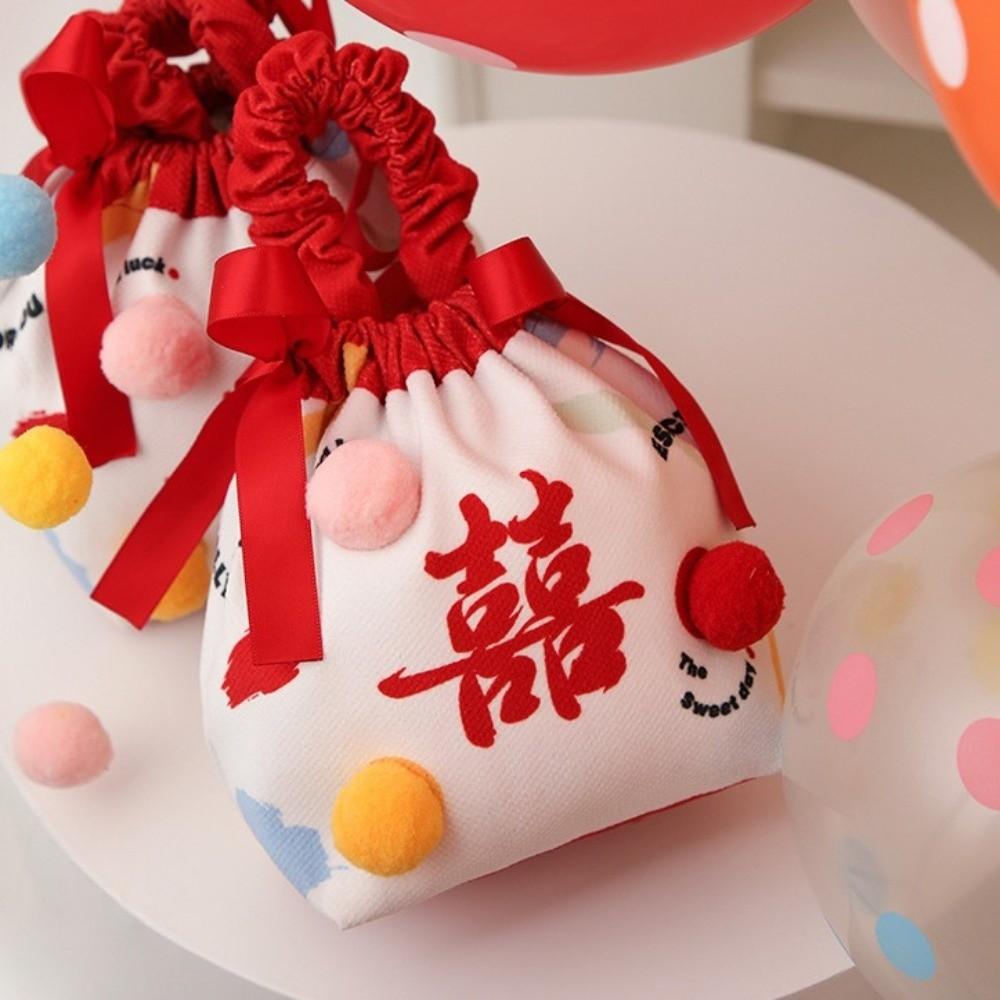 Flower Chinese Wedding Candy Bag Storage Wrist Hand Bag Portable Knot Wrist Bag Birthday Party