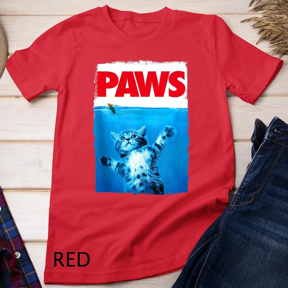 Paws Cat and Mouse Top, Cute Funny Cat Lover Parody Unisex T-shirt 8 3XL