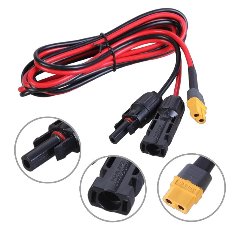 Waterproof IP67 Solar Panel to XT60 Female Connectors Cable 12AWG for Car and Solar Generators