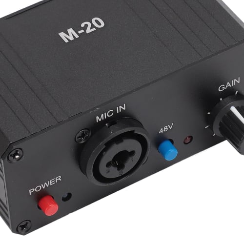 High-Gain Microphone Preamp with 48V Phantom Power, Low Noise, and XLR Output for Dynamic and Condenser Microphones