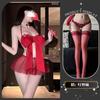 Sexy underwear Sexy pajamas Women's pure desire mesh big bow suspender skirt Perspective backless super short nightdress