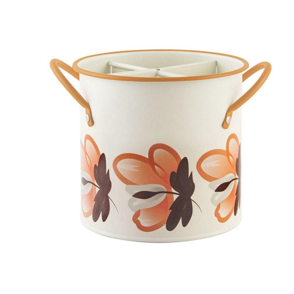 

Metal Retro Chopsticks Holde 4 Compartment Chopstick Bucket Cutlery Storage Organizer Fork Pistil