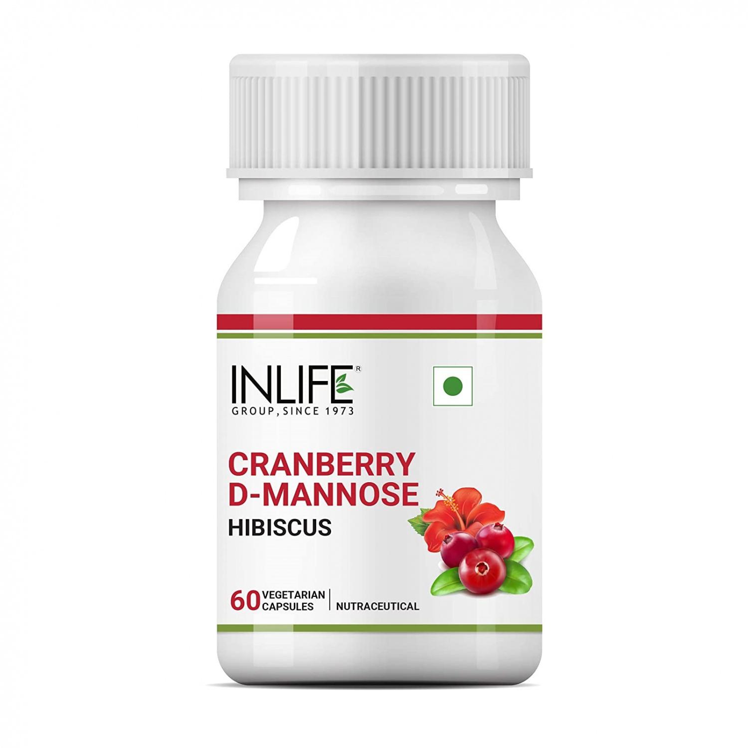 

Журавлина, Манноза та Гібіскус (60 кап), Cranberry D-Mannose Hibiscus, INLIFE