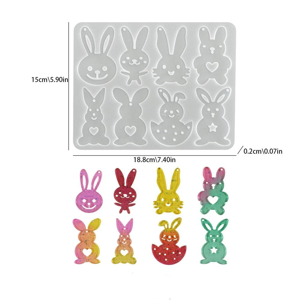 3D Easter Bunny Ornament Silicone Mold DIY Egg Mushroom Shapes Pendant Mould Cute Rabbit Resin Plaster Casting Molds Home Decor
