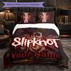 Set Biancheria da Letto Personalizzato Slipknot con Nome, 1 Copripiumino & 2 Federe, Regalo Personalizzato per Camera da Letto