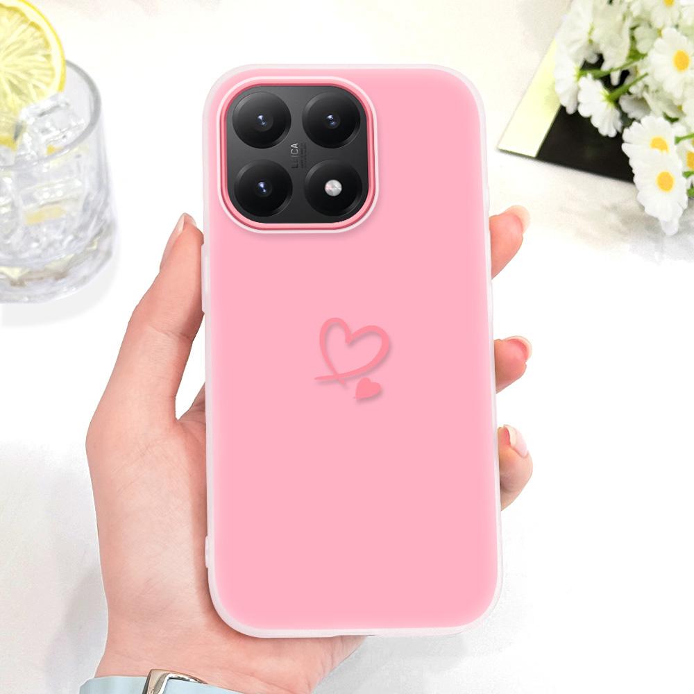 

Simple Love Heart Phone Case For Xiaomi 15T 14T Poco M8 F7 M7 X6 M6 X5 F5 M5S X3 M3 NFC Pro Ultra 5G Candy Colored Cover Poco M6 4G розовый