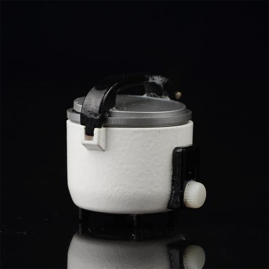 Mini Rice Cooker Exquisite Detail DIY Accessory Plastic Simulation Rice Cooker Kids Gift for Kitchen Scene