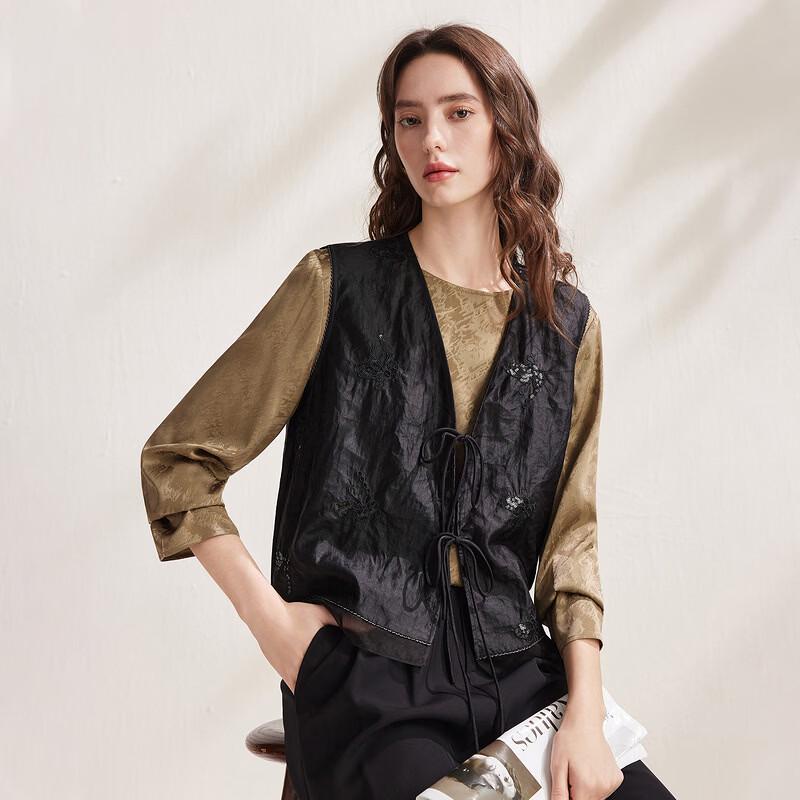 Women's New Chinese Style Mulberry Silk Embroidered Vest