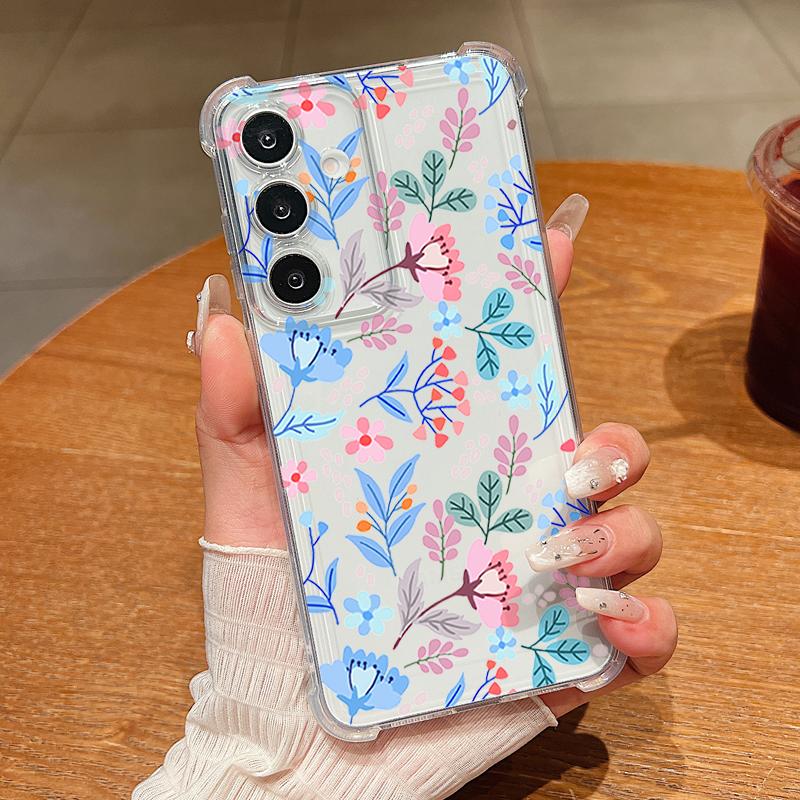 Romantic Garden Pattern Phone Case For Samsung Galaxy S26 S25 S24 S23 Ultra S22 Plus S21 S24 S25 FE Clear Shockproof Soft Cover