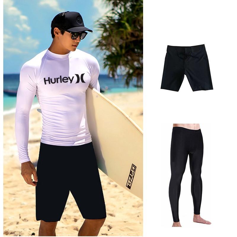 Mens Long Sleeve Rash Guard Top UV Protection Quick Dry Surfing Diving Swimsuit Water Sports