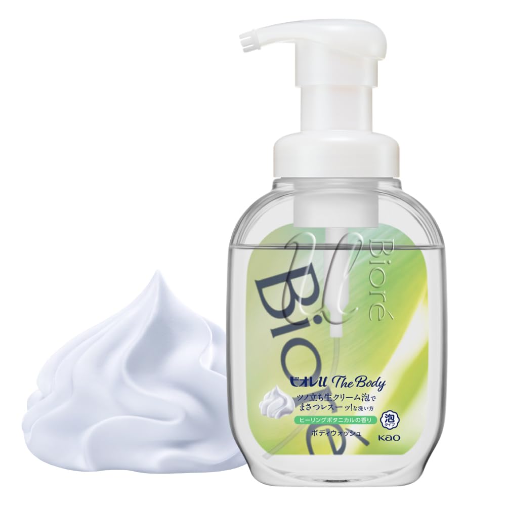 Biore u The Body Foaming Body Soap, Healing Botanical Scent, Pump, 540ml [Highly Lubricating Creamy Foam] Refreshing Healing Botanical Scent