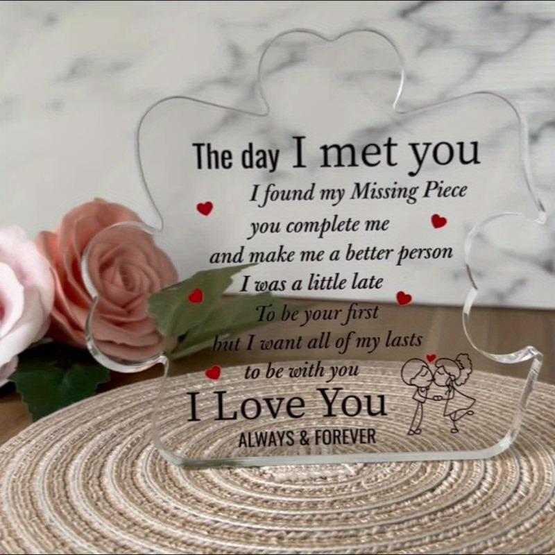 Dwuwymiarowe płaskie romantyczne akrylowe puzzle „Kocham Cię”, Dekoracja biurkowa, Prezent na rocznicę i urodziny, Nadaje się do dekoracji ścian, Ganku, Pokoju, Willi, Acc