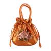 Satin Silk Hanfu Drawstrings Bag Leaf Small Purse Wallet Fashion Embroidery Flower Handbag  Daily